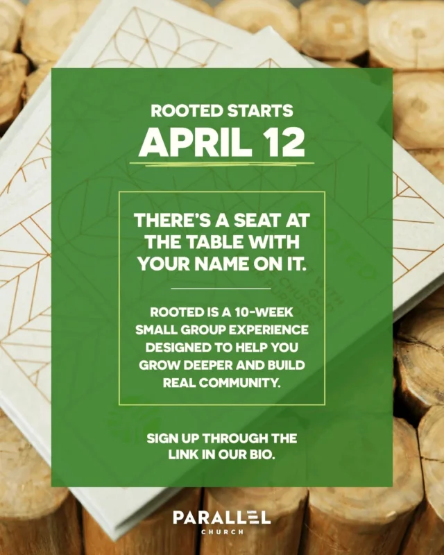 There is a seat at the table with your name on it!

Rooted is a 10-week small group experience designed to help you grow deeper in your faith and build real, lasting community right here at Parallel Church Lethbridge.

Whether you’re new to the church or have been here for years, this is the perfect next step to connect.
🌱Starts: April 12
📍Where: Parallel Lethbridge
🔗Sign up through the link in our bio!
#ParallelLethbridge #Rooted #ForLoveAndImpact #LethbridgeChurch #Community